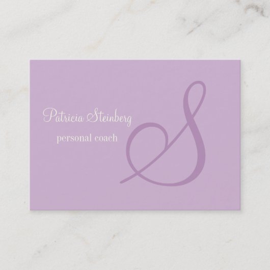 Lavendel Minimalistic Monogramm Visitenkarte (Vorderseite)