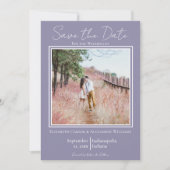 Lavendel Minimalistisches Foto Save the Date (Vorderseite)