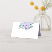 Lavendel Mint Lila Wasserfarbenpeonys Platzkarte (Vorderseite)