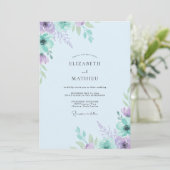 Lavendel-Minz-Gemalte Hochzeit Einladung (Stehend Vorderseite)