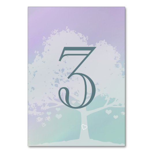 Lavendel-Minze-Tischnummer (Eichenbaum) Tischnummer (Vorderseite)