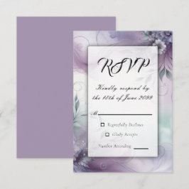 Lavendel-Mist und Wasserfarbenflüster RSVP Karte