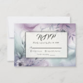 Lavendel-Mist und Wasserfarbenflüster RSVP Karte (Vorderseite)