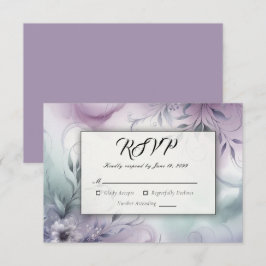 Lavendel-Mist und Wasserfarbenflüster RSVP Karte