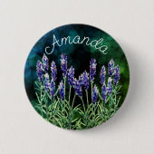 Lavendel mit Aquarellfarben bemalt Button (Vorderseite)