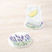 Lavendel mit Aquarellfarben bemalt Getränkeuntersetzer (Seite)