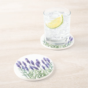 Lavendel mit Aquarellfarben bemalt Getränkeuntersetzer