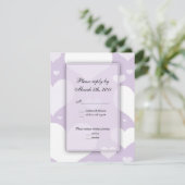 Lavendel mit Hearts Wedding RSVP Notes (Stehend Vorderseite)