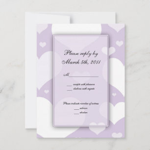 Lavendel mit Hearts Wedding RSVP Notes Karte