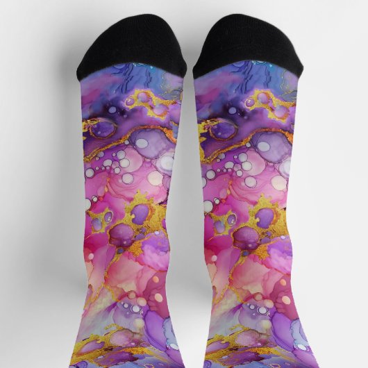 Lavendel mit Metallic Gold Socken (Oben)
