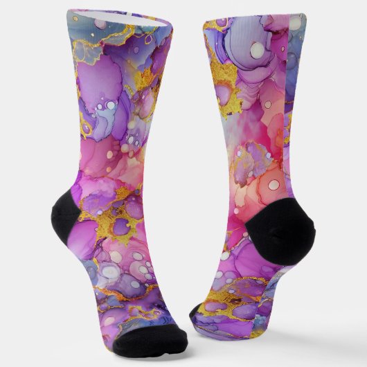 Lavendel mit Metallic Gold Socken (Gewinkelt)