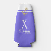 Lavendel Mit Monogramm Flasche Cooler Flaschenkühler (Vorderseite)