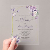 Lavendel mit Schmetterlingen Quinceanera spanisch Acryleinladungen (Insitu (Handheld))