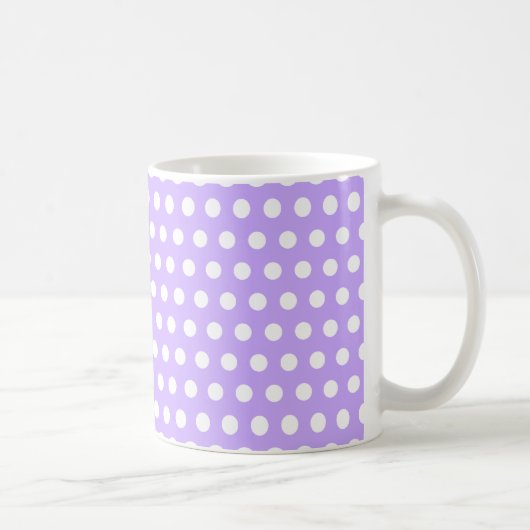Lavendel mit weißen Polka-Punkten Kaffeetasse (Rechts)