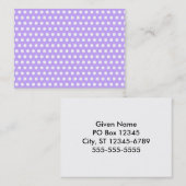 Lavendel mit weißen Polka-Punkten Visitenkarte (Vorne/Hinten)