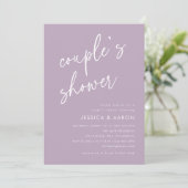 Lavendel Moderne Boho-Paar-Shower Einladung (Stehend Vorderseite)