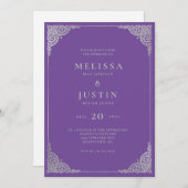 Lavendel Moderne Einladung zur Hochzeit (Vorne/Hinten)