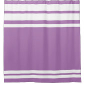 Lavendel : Moderne Linien in Weiß Duschvorhang (Vorderseite)