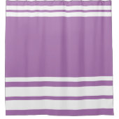 Lavendel : Moderne Linien in Weiß Duschvorhang (Vorderseite)