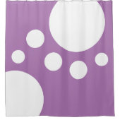 Lavendel : Moderne Punkte in Weiß Duschvorhang (Vorderseite)
