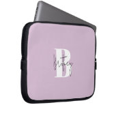 Lavendel Modernes Minimalistisches Mit Monogramm Laptopschutzhülle (Vorne Rechts)