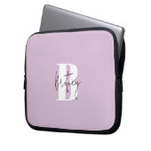 Lavendel Modernes Minimalistisches Mit Monogramm Laptopschutzhülle (Vorderseite Links)