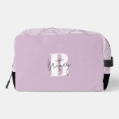 Lavendel Modernes Minimalistisches Mit Monogramm Waschbeutel (Rückseite)