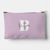 Lavendel Modernes Minimalistisches Mit Monogramm Zubehörtasche (Rückseite)