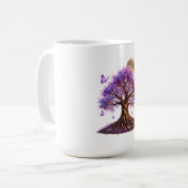 Lavendel-Mond-Baum-Klassischer Becher Kaffeetasse (Vorderseite Links)