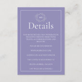 Lavendel Monogram Creat Enclosure Card Begleitkarte (Vorderseite)