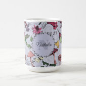 Lavendel Monogram Hummingbird & Blume Garden Kaffeetasse (Mittel)