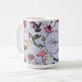 Lavendel Monogram Hummingbird & Blume Garden Kaffeetasse (Vorderseite Links)