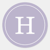 Lavendel Monogram Runder Aufkleber (Vorderseite)