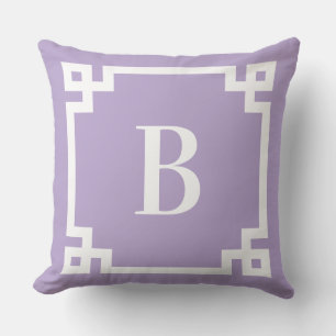 Lavendel-Monogramm für die Lila griechische Schlüs Kissen
