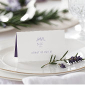 Lavendel-Monogramm-Hochzeit Platzkarte