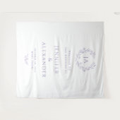 Lavendel-Monogramm-Hochzeitskulisse Wandteppich (Vorderseite (Horizontal))