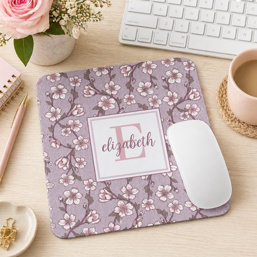 Lavendel-Monogramm-Maus-Pad Mousepad