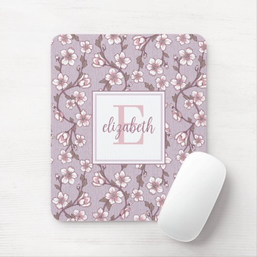 Lavendel-Monogramm-Maus-Pad Mousepad (Mit Mouse)