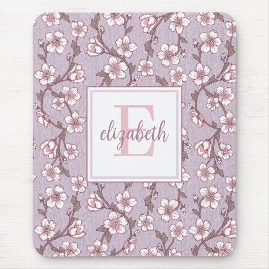 Lavendel-Monogramm-Maus-Pad Mousepad (Vorne)