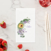 Lavendel-Monogramm Sonnenblume Serviette (Beispiel)