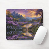Lavendel Mountain Valley in der Morgendämmerung Mousepad (Mit Mouse)