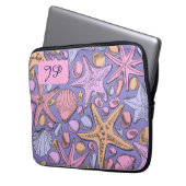 Lavendel-Muschel-Initial-Laptop-Hülle Laptopschutzhülle (Vorderseite Links)