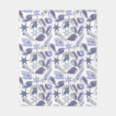 Lavendel-Muscheln Fleecedecke (Vorderseite)