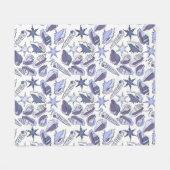 Lavendel-Muscheln Fleecedecke (Vorderseite (Horizontal))