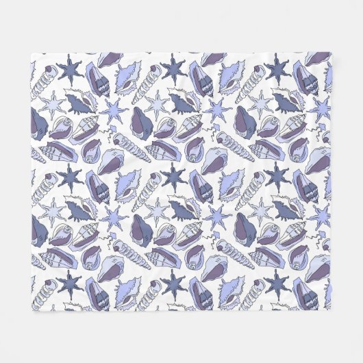 Lavendel-Muscheln Fleecedecke (Vorderseite (Horizontal))