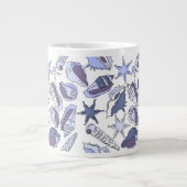 Lavendel-Muscheln Jumbo-Tasse (Vorderseite)