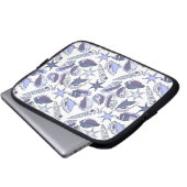 Lavendel-Muscheln Laptopschutzhülle (Vorne Knopf)