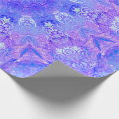 Lavendel-Muster Lila und Weiß-Damask Geschenkpapier (Ecke)