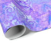 Lavendel-Muster Lila und Weiß-Damask Geschenkpapier (Rolleneckpunkt)