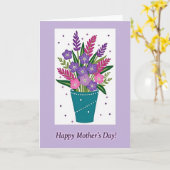 Lavendel Muttertagsdesign Karte (Gelbe Blume)